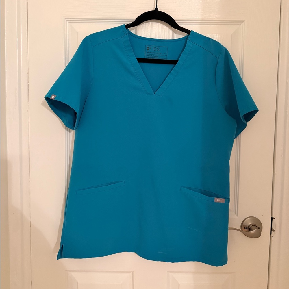 Figs Women's Teal Short Sleeve Top